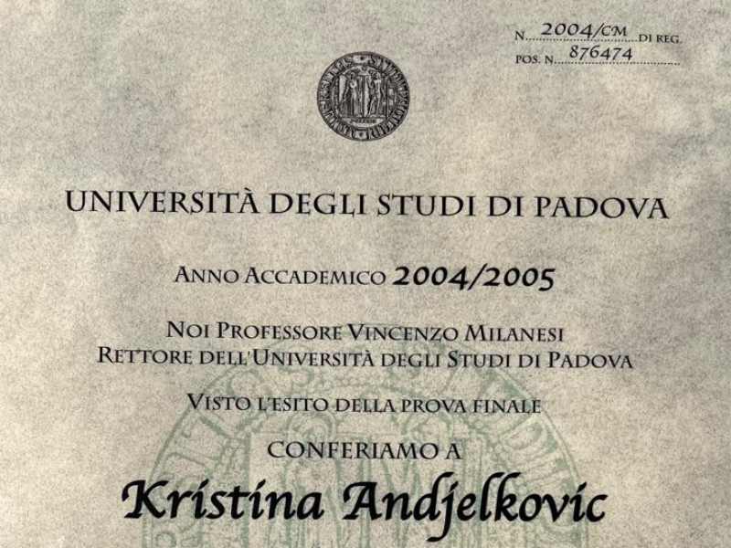 andjelkovic padua university